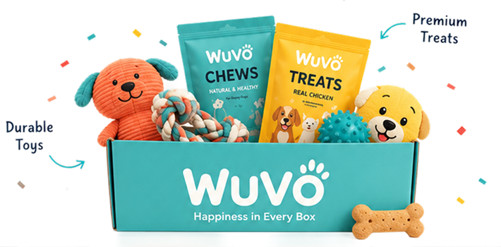 WUVO box, toys and treats